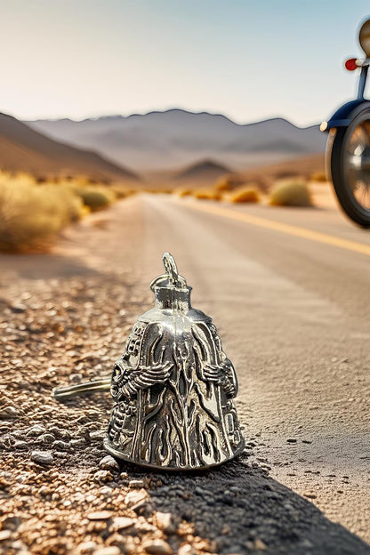 Never Ride Faster Than Your Angel Guardian Bell | Protective Motorcycle Lucky Bell Keychain – Biker Gift