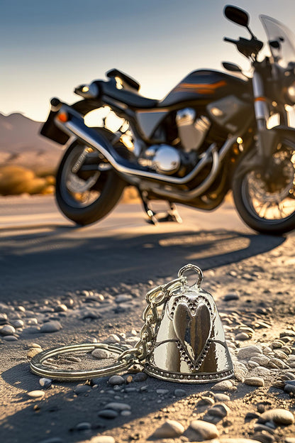 Always by Your Side Guardian Bell for Motorcycles | Protective Lucky Bell Keychain – Biker Gift