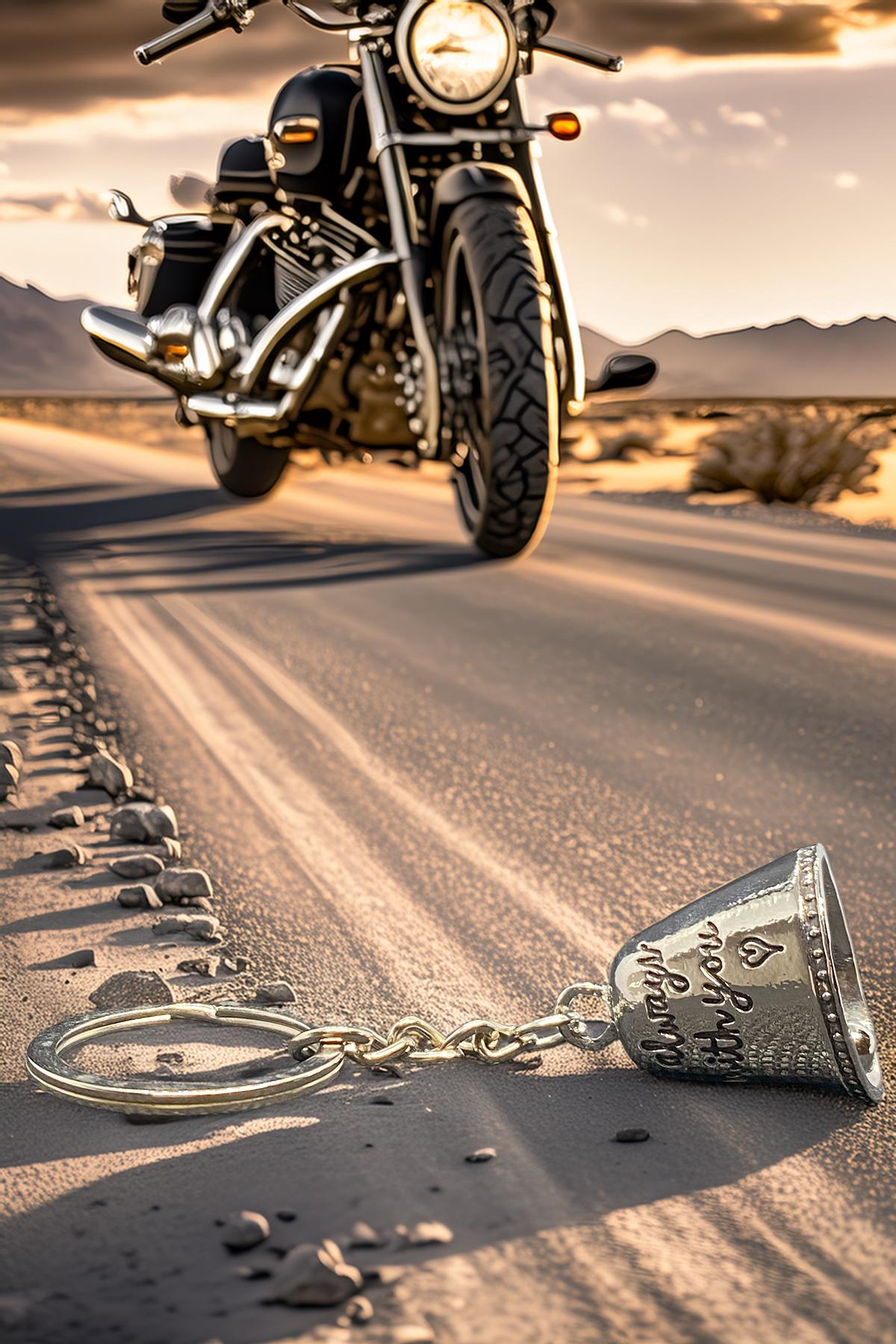 Always by Your Side Guardian Bell for Motorcycles | Protective Lucky Bell Keychain – Biker Gift