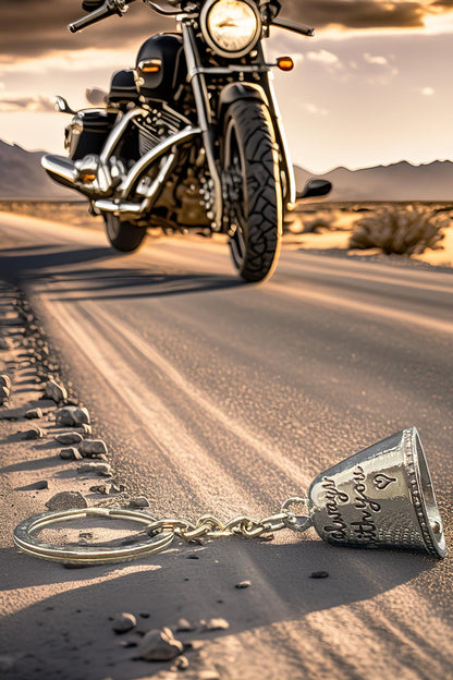 Always by Your Side Guardian Bell for Motorcycles | Protective Lucky Bell Keychain – Biker Gift