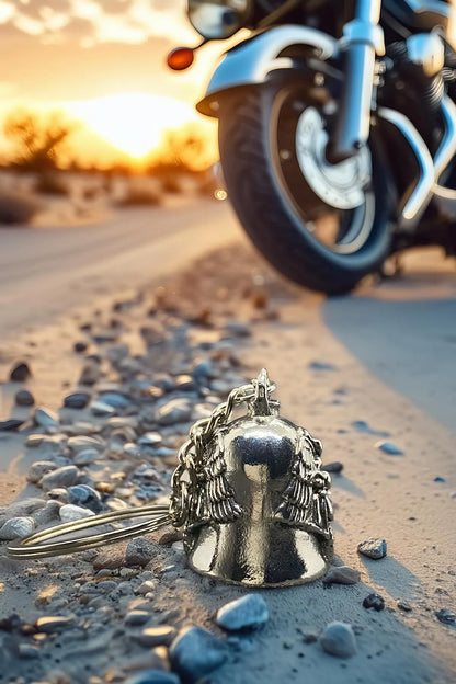 Guardian Angel Bell for Motorcycles | Protective Lucky Bell Keychain – Biker Gift