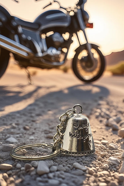 Always by Your Side Guardian Bell for Motorcycles | Protective Lucky Bell Keychain – Biker Gift