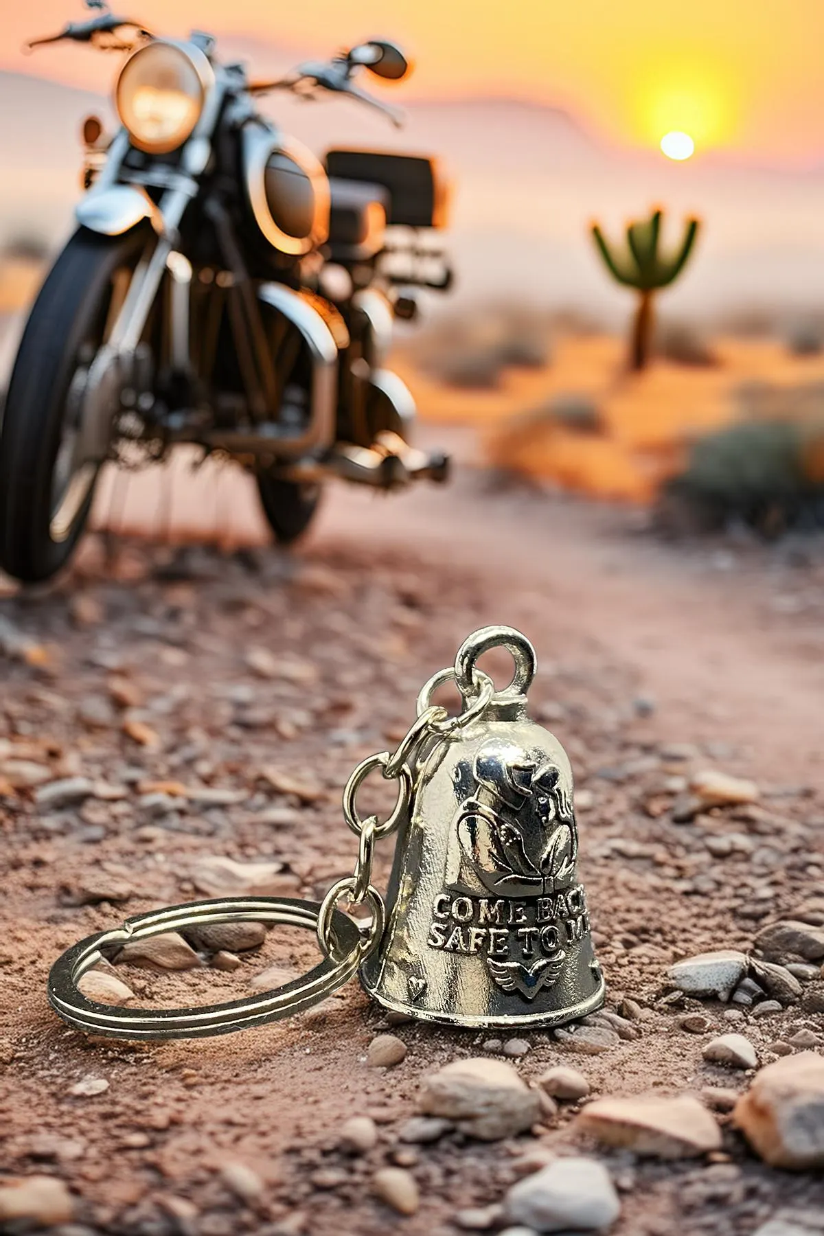 Come Back Safe Guardian Bell for Motorcycles | Protective Lucky Bell Keychain – Biker Gift