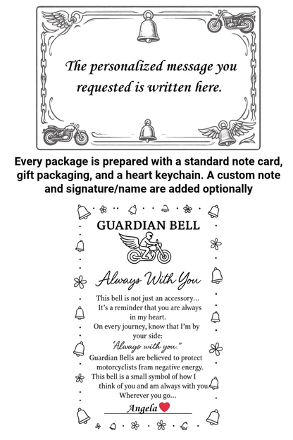 Always by Your Side Guardian Bell | Protective Motorcycle Lucky Bell Keychain – Rider Gift