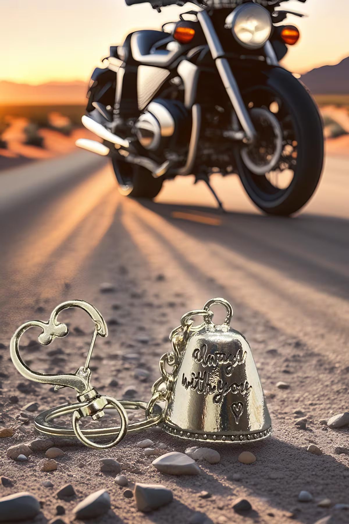 Always by Your Side Guardian Bell for Motorcycles | Protective Lucky Bell Keychain – Biker Gift