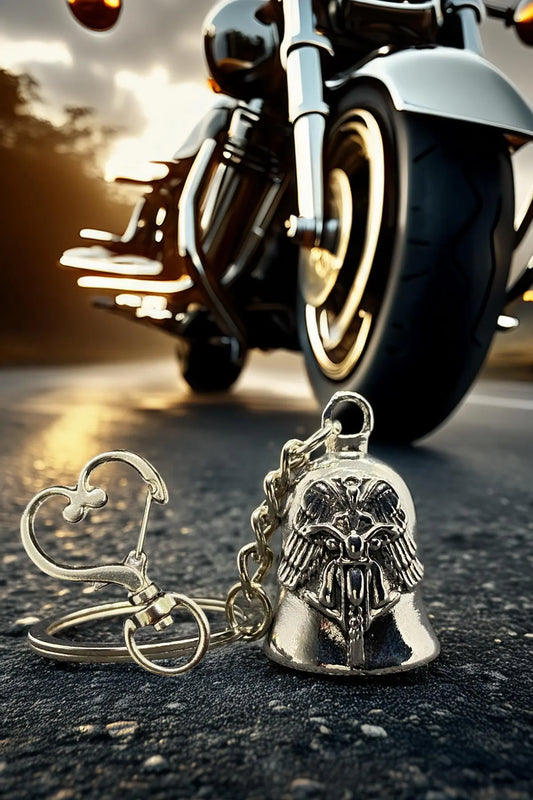 Guardian Angel Bell for Motorcycles | Protective Lucky Bell Keychain – Biker Gift